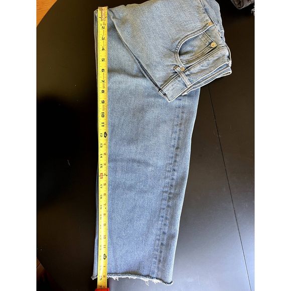 EVERLANE The Way High Jeans, Straight Leg, Women, Washed Blue, Size 26, Zip Fly - Picture 13 of 14